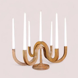 Candélabre en fer noir à 3 bras, support de bougie en spirale, support de bougie chauffe-plat résistant à la chaleur pour la décoration de la maison - Product Image 4