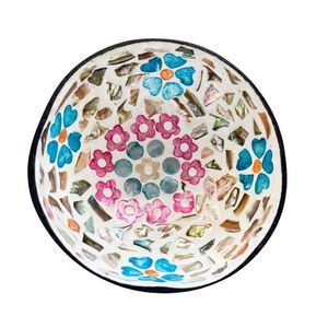 Bol en coquille de noix de coco naturelle, incrusté de nacre, fait main, jetable, pour la décoration de la maison, fabriqué au Vietnam, vente en gros - Product Image 1