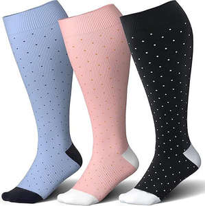 Wholesale Jacquard <b>Plus</b> <b>Size</b> Unisex Fashion <b>Socks</b> Custom Compression <b>Knee</b> <b>High</b> Sports <b>Socks</b> Logo Knitted Dot Pattern for Youth - Product Image 1