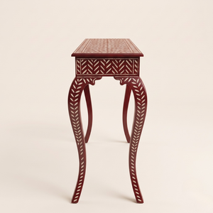 Table console artisanale en os incrusté, écologique, avec surface décorative élégante et rangement fonctionnel pour salon moderne - Product Image 4