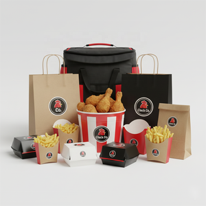 Caja de Papel para Papas Fritas, Cajas para Alitas de Pollo y Hamburguesas, Caja para Comida Rápida para Llevar, Bolsa Térmica Aislada para Llevar - Product Image 1