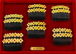 MOLL JEWELLERS แฮนด์เมดวินเทจคลาสสิกหวีผมโลหะผสมประดับไรน์สโตน A-32145 ทองเงิน 13 ซม.คุณภาพสูงงานแต่งงานเจ้าสาว - Product Image 6