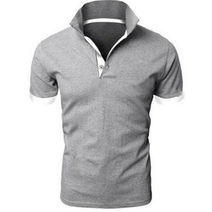 Polo de manga corta para hombre, camiseta de color sólido, informal, a la moda, con costuras, polo de verano para hombre, logotipo de alta calidad - Product Image 3