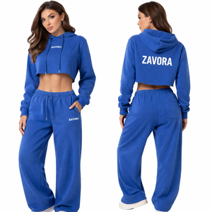Conjunto Deportivo de Dos Piezas al Por Mayor: Sudadera con Capucha Azul Ligera y Transpirable, Pantalones Deportivos Anchos, Fabricante Personalizado OEM - Product Image 3