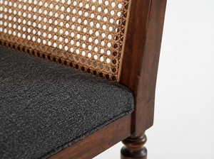 Mahogany Cushion Back Two Seat <b>Sofa</b> Upholstered <b>Bench</b> Traditional Design Square Shape Foam Filled Curved Arms for Living Room - Product Image 3
