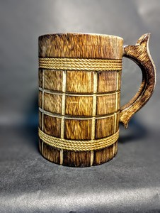 Taza de Cerveza de Madera Clásica Hecha a Mano de Calidad Superior, Ecológica, con Asa, Taza de Madera de Mango, Accesorio Clásico de Bar, Reutilizable - Product Image 1
