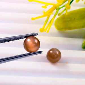 Billes rondes lisses en pierre de lune chocolat naturelle de 10 mm, sphères de guérison, pierres précieuses en vrac pour la fabrication de bijoux, lot en gros, qualité AAA++ - Product Image 3