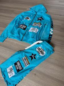 Patchwork Tracksuit <b>Full</b> <b>Zip</b> <b>Hoodie</b> Jogger Set Graphic Applique Embroidery Streetwear Custom Casual Sportswear Set OEM - Product Image 5