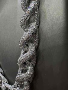 Collier en chaîne de diamants plaqué argent de haute qualité pour hommes, bijoux élégants de style hip-hop à prix de gros - Product Image 2