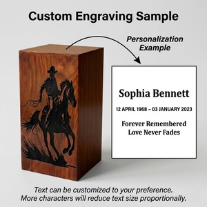 Personalized Wooden Pet Urn For Dogs - Custom Engraved Dog <b>Memorial</b> Keepsake <b>Box</b> Tree Moon Personalized Dog Urn Wooden Pet Urn - Product Image 4