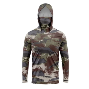 Chemises de pêche personnalisées UPF 50 pour hommes, chemise de pêche à manches longues avec capuche et masque, chemises de pêche avec capuche pour hommes - Product Image 5