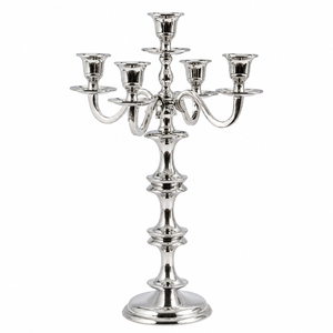 Wedding Centerpiece Metal Candelabra Wholesale 5 Arm <b>Silver</b> Candle Holder Elegant Aluminum Table <b>Candlestick</b> For Event Decor - Product Image 1