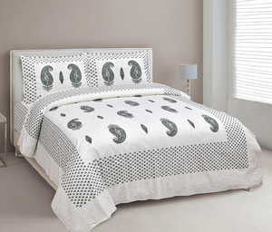 Sábana Plana de Algodón Estampada de Calidad Clásica, 200 Hilos, Transpirable para Todas las Estaciones, con Diseño Paisley, Lavable, para Adultos, para Hogar y Hotel - Product Image 1