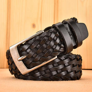 Braided Genuine Leather <b>Belt</b> With Silver Pin Buckle Casual Style For Men And <b>Women</b> - Product Image 4