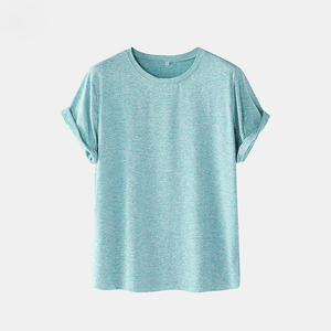 Ensemble de pyjama pour homme en coton tricoté sans couture, imprimé numérique, col rond, manches courtes, couleur unie, respirant, vêtements de nuit décontractés - Product Image 3
