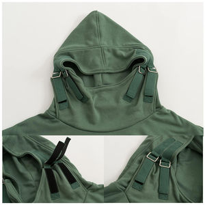 Sudadera con Capucha de Estilo Urbano Moderno para Hombre, Ropa Técnica Informal, Ligera, Cortavientos, 100% Poliéster, para Invierno - Product Image 6