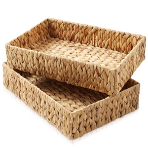 Top choice water hyacinth container storage <b>basket</b> for bathroom high quality woven deep organizer <b>baskets</b> - Product Image 5