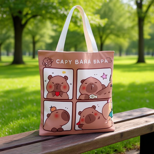 Borsa Tote con Design di Capibara 32x36cm, Borsa a Spalla da Donna con Simpatico Motivo Animale - Product Image 3