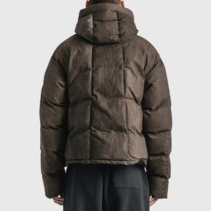 Veste d'hiver matelassée pour homme, collection 2026, col roulé, à capuche, personnalisable, en polyester rembourré, doudoune d'hiver pour homme - Product Image 4