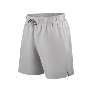 Shorts de bain pour homme gris, séchage rapide, écologiques, anti-plis, avec cordon de serrage à la taille, poches latérales, style décontracté Bermuda pour un usage quotidien - Product Image 1