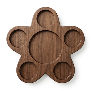 Plateau de service en bois de teck massif de qualité alimentaire, fait main, naturel, pour assaisonnements, ustensile de cuisine, accessoire de présentation - Product Image 1