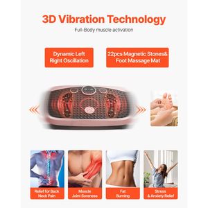 Pedana Vibrante per Esercizi Total Body per Palestra Domestica, Costruzione in Acciaio e ABS, Punti di Agopressione e Drenaggio Linfatico, Perdita di Peso - Product Image 2