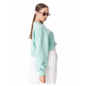 Sudadera Corta para Mujer con Logotipo Personalizado, Estilo Holgado, Informal, para Calle, Moda, Top de Felpa con Cuello Redondo, Ropa Deportiva para Gimnasio - Product Image 3