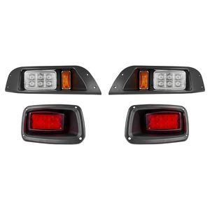 Kit Luci per Golf Cart Omologato per Uso Stradale, Faro LED 12 Volt e Luce Posteriore con Cablaggio, Indicatori di Direzione e Interruttore Luci di Emergenza - Product Image 1