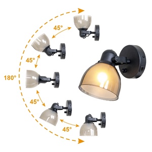 BKLW-BLG4 Home Decor 1-Lumière E26/E27 En Plastique Double Ombre Mur Montage Vanité Mur Lampe avec USB Port de Charge - Product Image 1