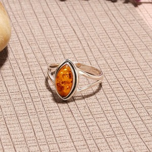 Bague ovale en ambre baltique véritable, argent sterling 925, bijoux faits à la main, fournisseur en gros - Product Image 3