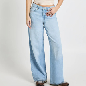 Jeans de Mezclilla para Mujer, Estilo Vintage, Casual, Urbano, con Lazo, Corte Recto, Alta Calidad, Ecológicos, Suministro al por Mayor - Product Image 2