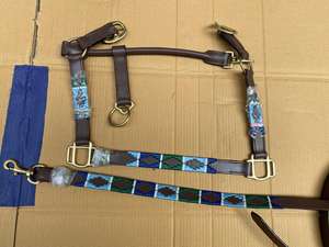 Harnais en cuir de buffle indien de haute qualité, fait main, pour cheval, couleur personnalisée, avec boucles en laiton massif, équipement équestre. - Product Image 3