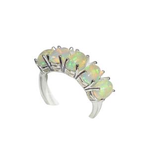 Anillo de Ópalo de Corte Ovalado de Rajasthan, Plata de Ley 925, Chapado en Oro Rosa, con Engaste de Garras, Moderno y Certificado, para Niñas y Mujeres - Product Image 1