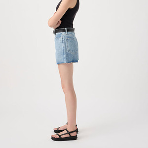 Pantalones Cortos de Mezclilla de Cintura Alta para Mujer, Estilo Casual, Color Azul Claro, con Bolsillos, de Algodón, Lavado a la Piedra, Pierna Recta, Ideales para Verano - ¡Los Más Vendidos! - Product Image 3