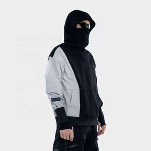 Sweat-shirt à capuche pour homme, style urbain, techwear, streetwear tactique, noir, cyberpunk, ninja, poche utilitaire, Harajuku, coupe oversize - Product Image 2
