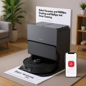 Robot Vacuum and <b>Mop</b> 10000Pa with Automatic Emptying and Refilling for Deep <b>Cleaning</b> - Product Image 3