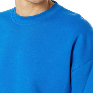 <b>Men's</b> Royal Blue Crew Neck Sweatshirt Regular Fit 100% Cotton Knitted Casual <b>Pullover</b> Solid Color Autumn Wear - Product Image 6