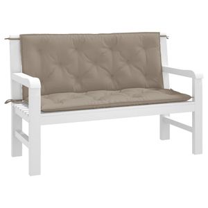 Ensemble de 2 coussins de banc de jardin en tissu Oxford taupe, 100% polyester, durables et élégants - Product Image 3