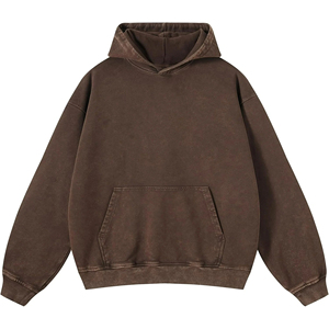 Sudadera con Capucha Casual de Invierno de Calidad Premium, Lavado Ácido Personalizado, Estilo Oversize Vintage Streetwear, con Cremallera, Efecto Desgastado por el Sol, Ligera, Talla XS - Product Image 3
