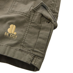 Short cargo taille mi-haute pour femme en coton et élasthanne, toile délavée, coupe classique, séchage rapide, respirant, fermeture boutonnée, couleur unie, décontracté - Product Image 5