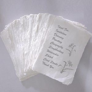 Papel de Dibujo de Algodón en Blanco A5 Hecho a Mano por ALBORZ, Hojas de Papel con Borde Decorativo, Libres de Ácido, para Impresión Digital y Acuarela, 300 GSM - Product Image 1