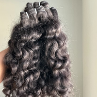 Extensions de cheveux humains ondulés, double trame machine, pointes super double drawn, pour tissage, 34 pouces, 100g