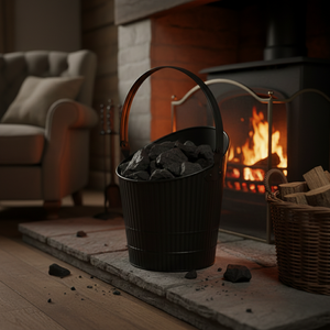 Seau à cendres pour foyer Headway, capacité 6 L (1,5 gal), métal, 9 L x 9 W x 10,5 H, noir - Product Image 4