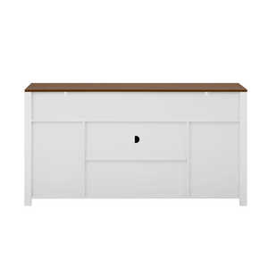 U_STYLE 59.3FT Credenza Buffet Stile Rustico per Soggiorno con Porta Scorrevole Stile Barn e Pannelli a Rete, Design con Vani Aperti - Product Image 3