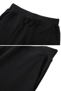Shorts Bermuda Noirs pour Hommes, Taille Mi-Haute Élastique, Style Décontracté, 100% Coton, Tissu Respirant, Braguette Boutonnée, Couleur Unie, Poches - Product Image 4