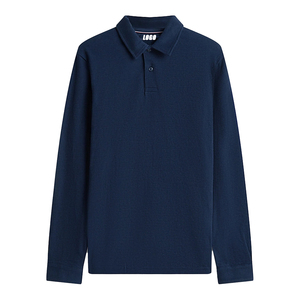 Polo de Manga Larga de Algodón Terry de Última Tendencia para Hombre, Corte Regular Personalizado, Transpirable, Informal, Premium - Product Image 4