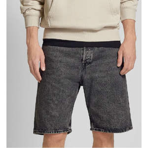 กางเกงยีนส์ขาสั้นผู้ชาย แฟชั่นยืดได้ สไตล์ลำลอง สีน้ำเงิน สีดำ ผ้าเดนิม กางเกงขาสั้นผู้ชาย ผ้าแคนวาส สไตล์ไฮสตรีท OEM 2026 - Product Image 2