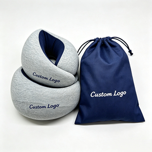 Oreiller de voyage portable en forme de U pour le cou, coussin doux, logo de marque personnalisé, cadeau promotionnel pour les voyages en avion, au bureau ou en voiture - Product Image 1