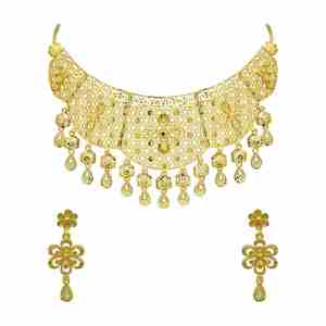 Collares de Moda para Novia Chapados en Oro de 14K, 18K y 24K, Estilo Dubái, Conjunto de Joyería de Boda, Conjunto de Joyería Tradicional, Venta al Por Mayor - Product Image 4