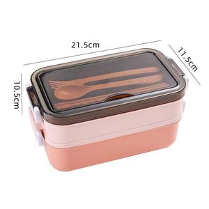 Boîte à bento japonaise à deux étages scellée pour adultes, conteneur à déjeuner de haute qualité avec logo imprimable - Product Image 1